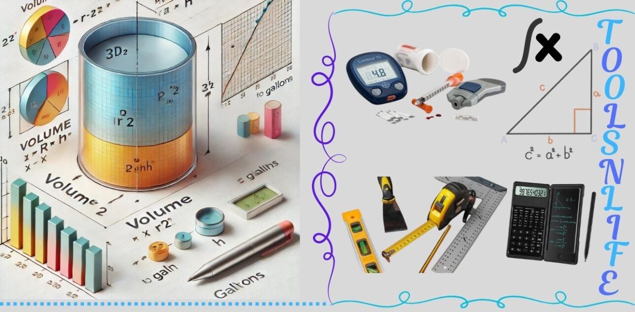 Volume of a cylinder in gallons​